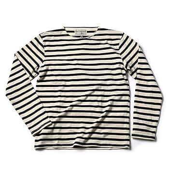 VTGDR French Sailor Breton Stripe Long Sleeve Shirts, Blue